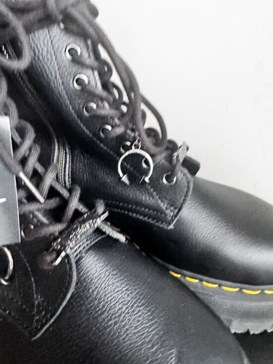 Doc Martens X Dolls Kill Black Leather Boots 9 - Picture 6 of 11
